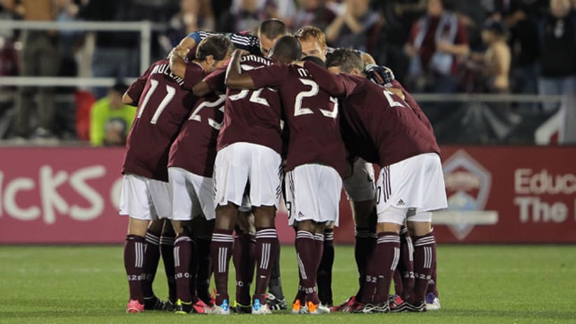 The Colorado Rapids huddle before a game against FC Dallas on Oct. 1, 2011