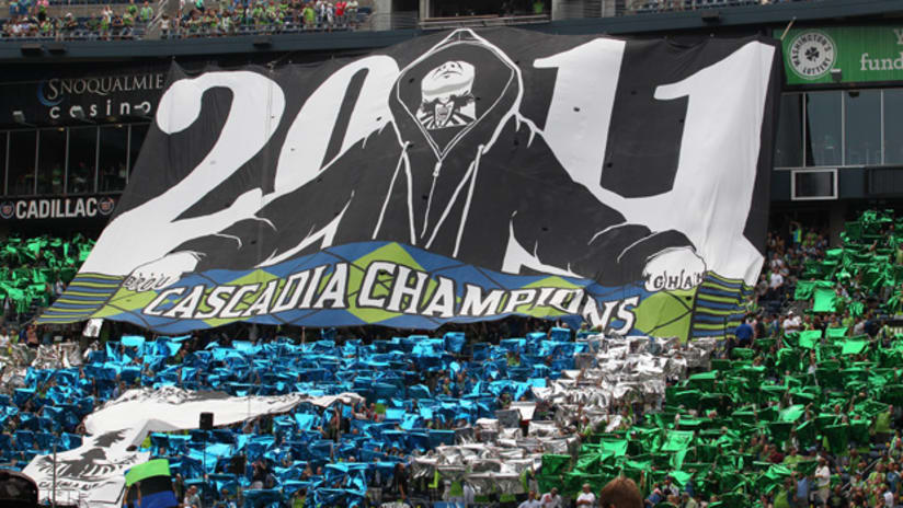 Sounders Cascadia Cup tifo