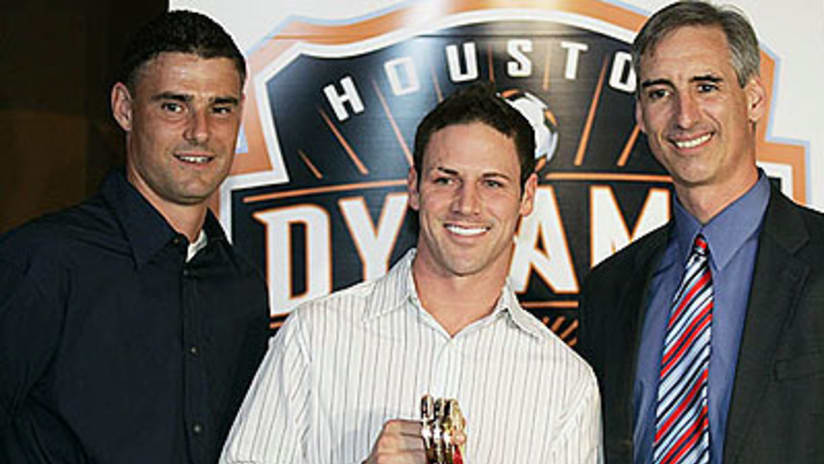 Pat Onstad, Chad Hedrick y Oliver Luck.