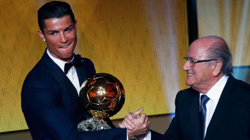 Cristiano Ronaldo receives his third FIFA Ballon d'Or