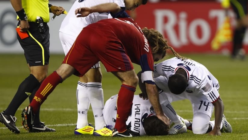 rsl's kyle beckerman after his red card against the chicago fire
