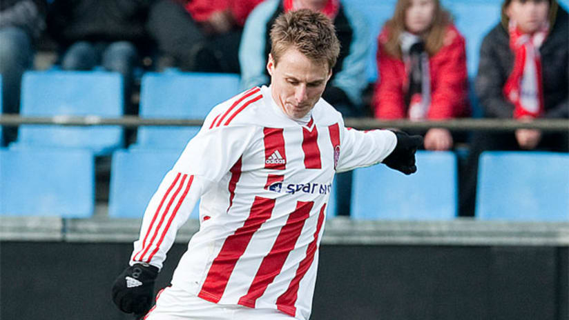 Chris Rolfe plays for Danish side Aalborg BK