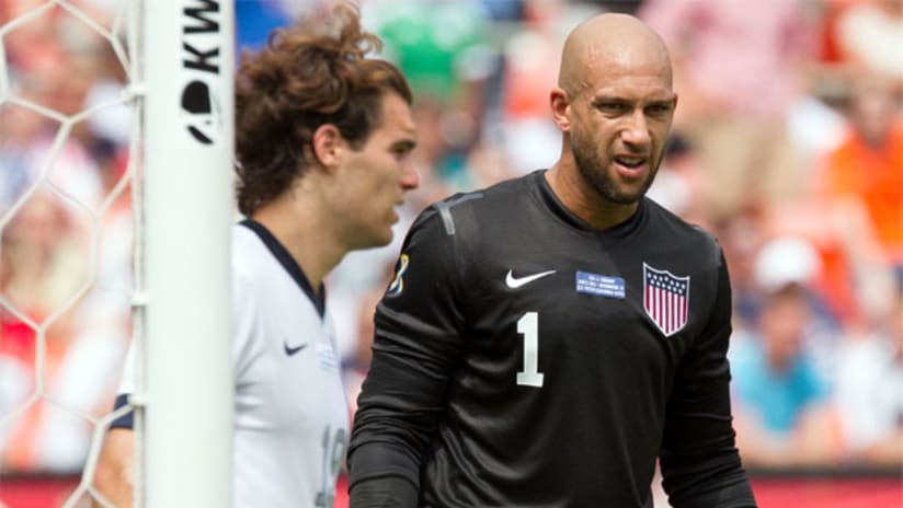 Graham Zusi and TIm Howard during the USMNT's win over Germany