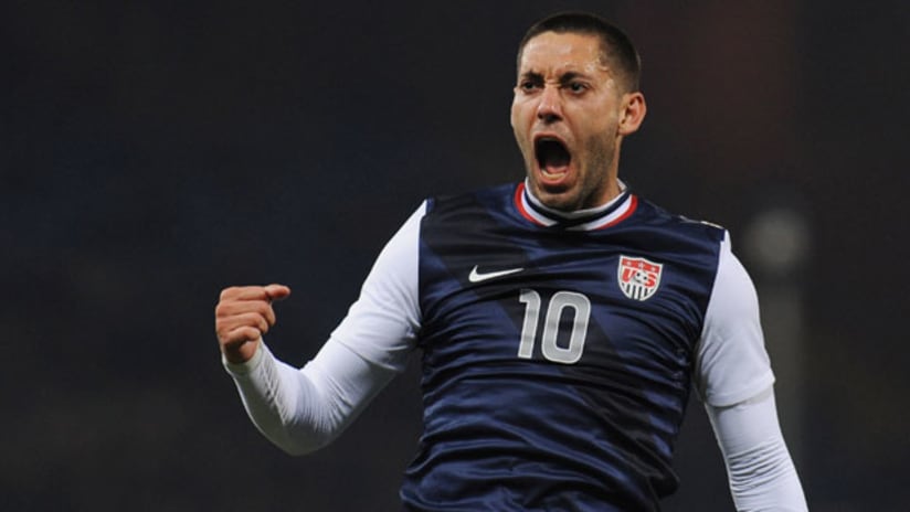 Clint Dempsey celebrates his goal against Italy
