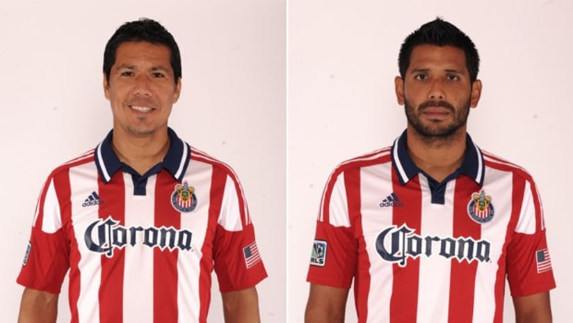 New Chivas USA signings Walter Vilchez (left) and Joaquin Velasquez (right)