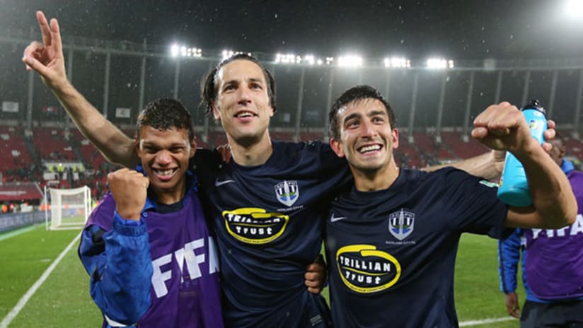 Auckland City players celebrate