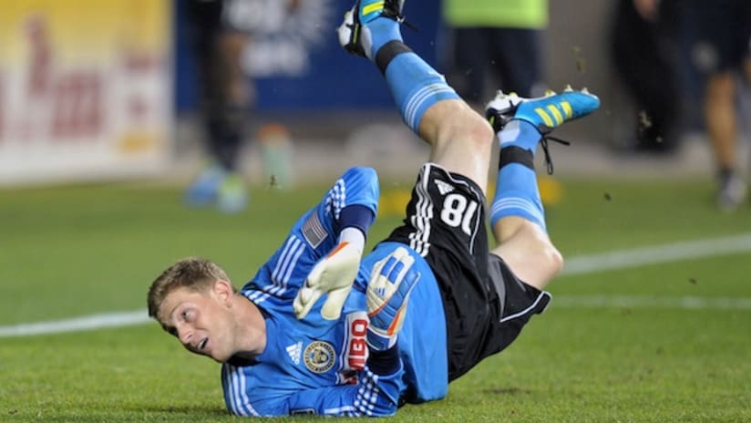Union goalkeeper Zac MacMath allowed four goals in his first MLS start.