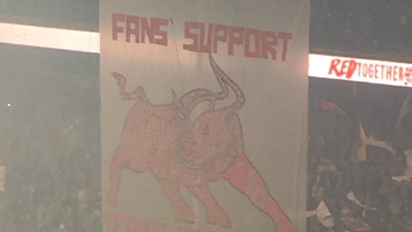 Red Bulls supporters tifo at the Eastern Conference Championship