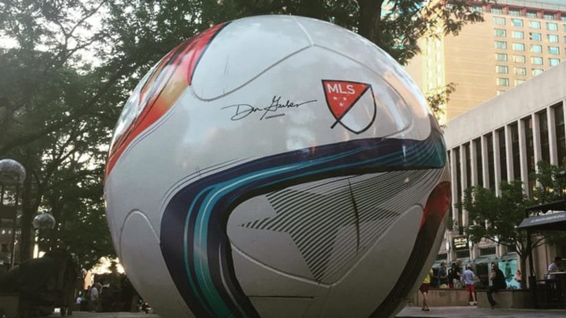 Giant MLS ball at 2015 All-Star Game in Denver (Friday, July 24)