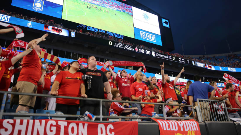 Supporters in Charlotte, North Carolina for a Liverpool friendly