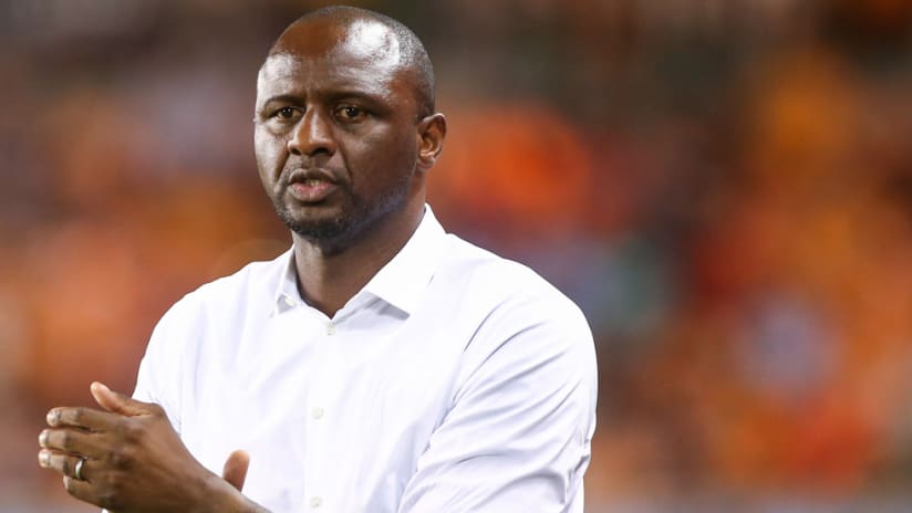 Patrick Vieira - New York City FC - claps on the sideline - close-up