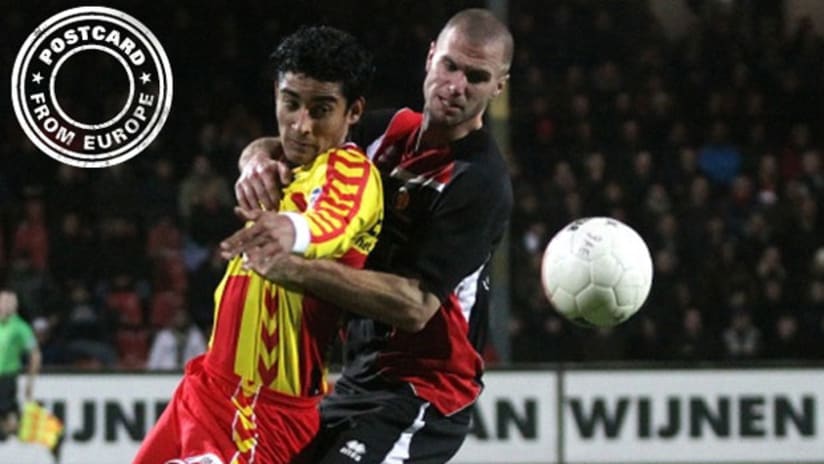 Charles Kazlauskas (right) and his club are fighting for a place in the Dutch top flight.