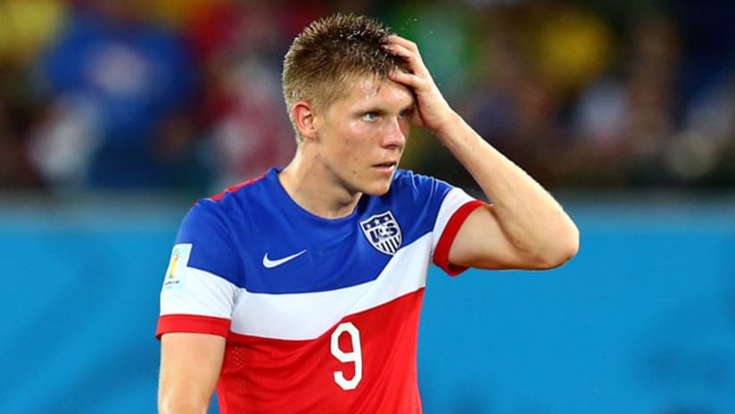 Aron Johannsson looks disappointed with USMNT