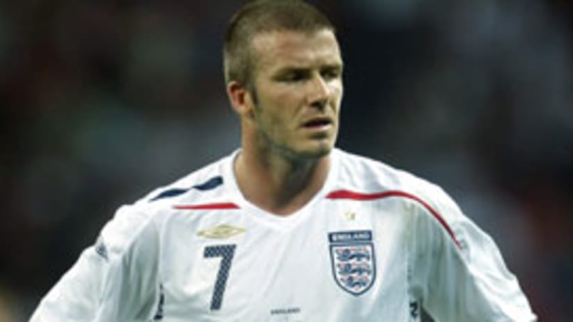 David Beckham suited up for the English national team, but the squad fell to Germany 2-1 on Wednesday.