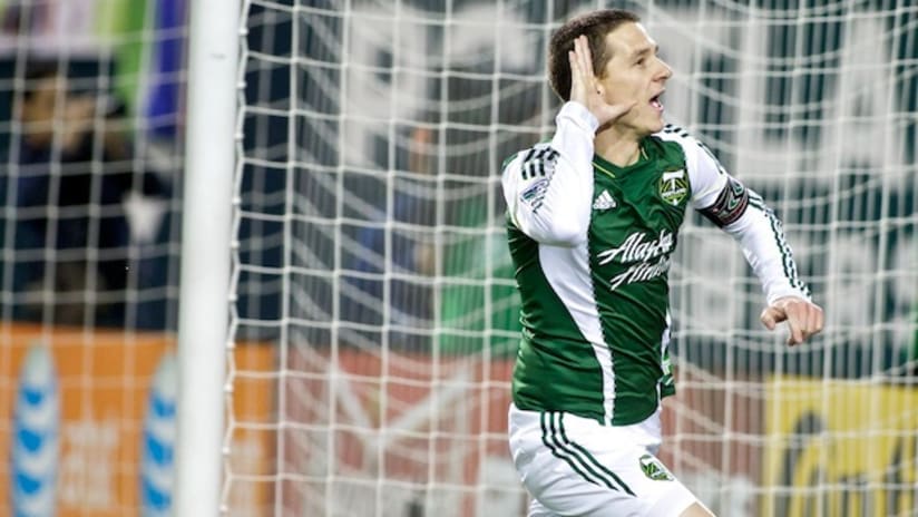 Will Johnson celebrates his goal vs. Seattle in the playoffs