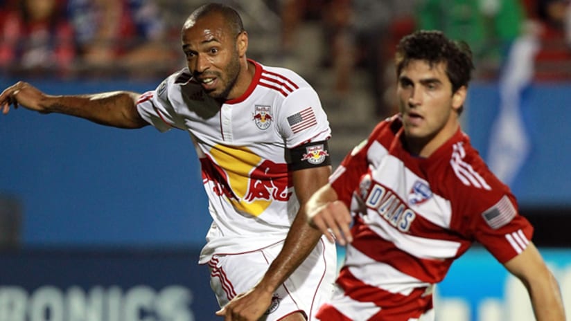 RBNY's Thierry Henry and FCD's George John