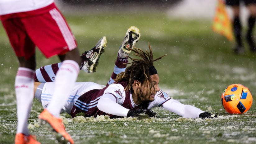 Jermaine Jones in action for the Colorado Rapids with the orange ball