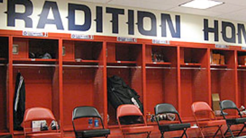 The new player locker room for the Chicago Fire at Toyota Park.