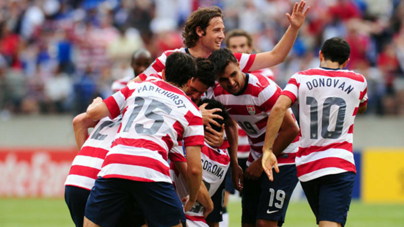Joe Corona goal vs. El Salvador celebrated by US