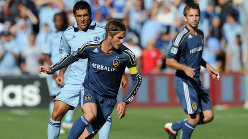David Beckham goes at it against Sporting KC