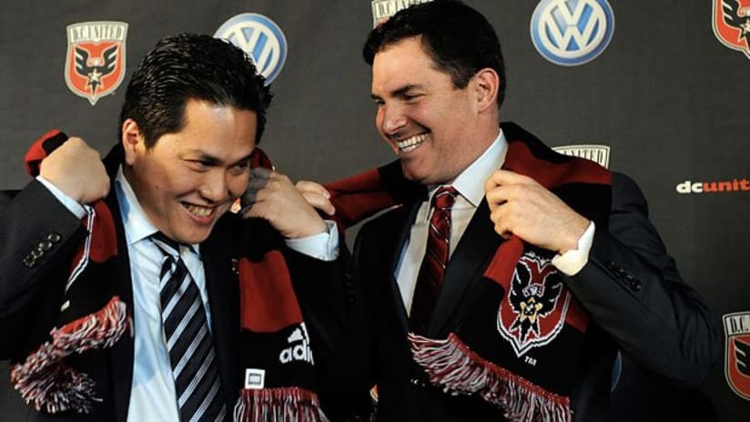 Thohir and Levien wear scarves
