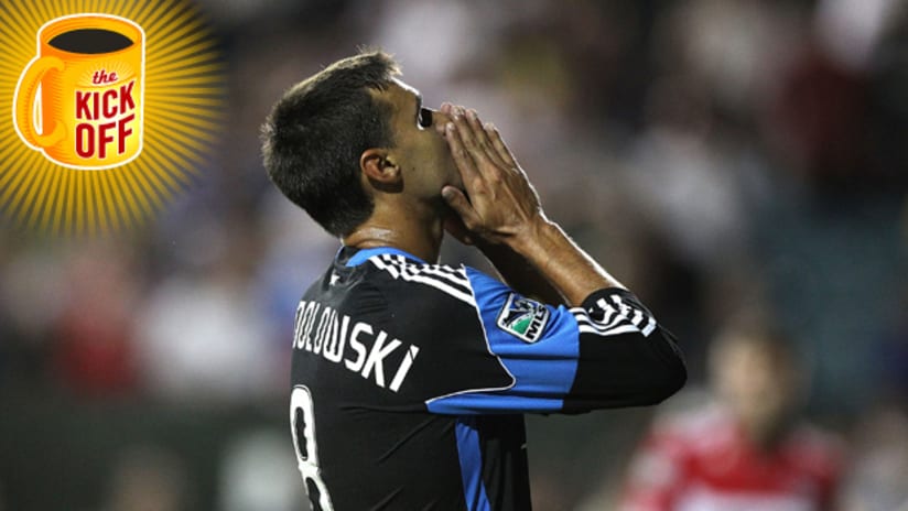 Chris Wondolowski holds his head in despair after his team failed to get three points vs. Chicago