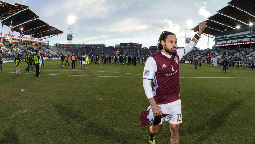 Jermaine Jones - Colorado Rapids - Waves to supporters after loss to Sounders