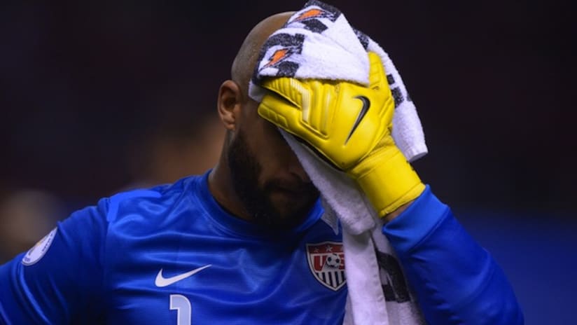 Tim Howard reacts to the USMNT's loss in Costa Rica