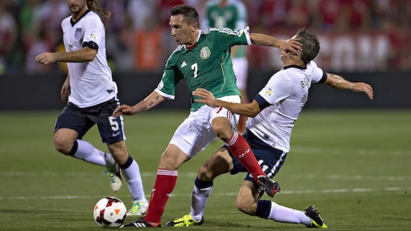 Christian Gimenez in action for Mexico against the United States