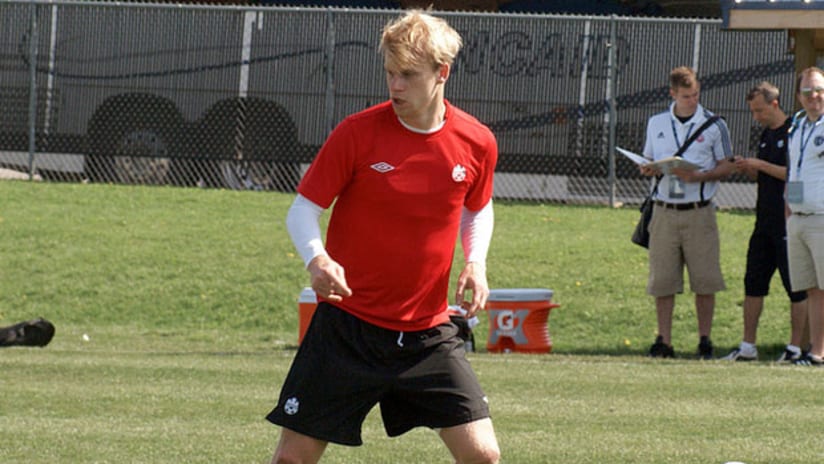 Kyle Bekker with the Canadian Under-23s