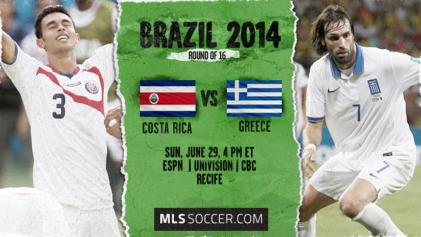 World Cup: Costa Rica vs. Greece, June 29, 2014