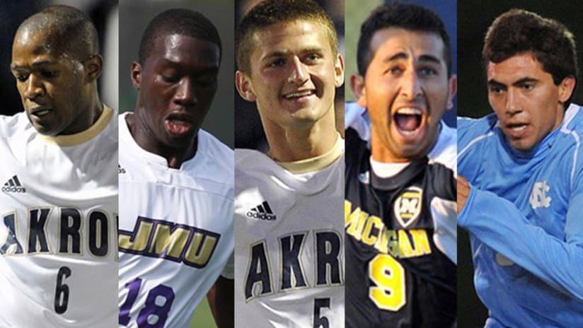 Five of the top 30 prospects for the upcoming MLS SuperDraft on Jan. 13.