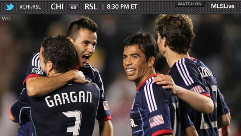 Chicago Fire celebrate Marco Pappa's goal