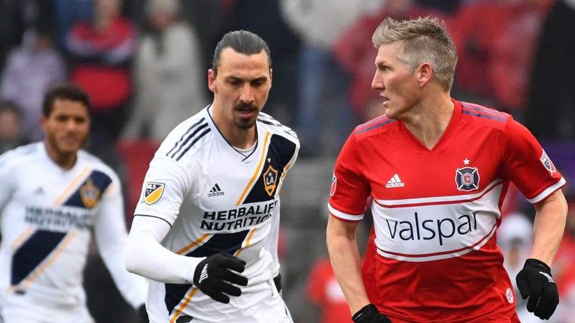 Zlatan Ibrahimovic and Bastian Schweinsteiger - LA Galaxy Chicago Fire