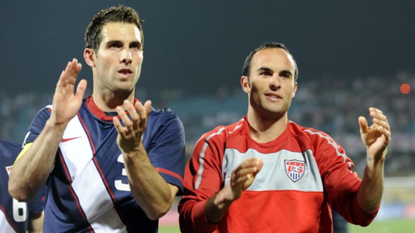 Carlos Bocanegra and Landon Donovan during the 2010 World Cup