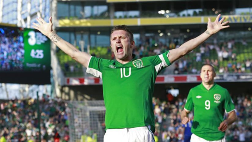 Robbie Keane with Ireland