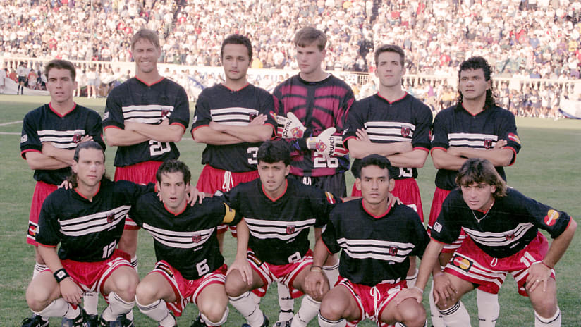 D.C. United lineup photo in first MLS game, 1996