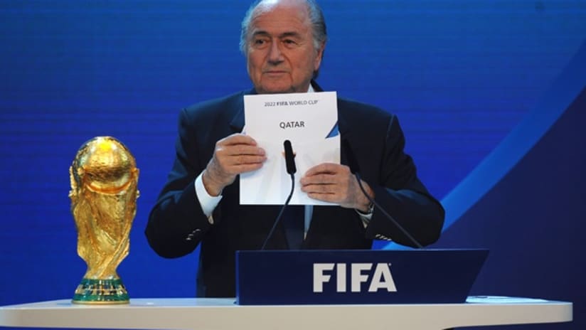 FIFA president Sepp Blatter announces Qatar as 2022 WOrld CUp host