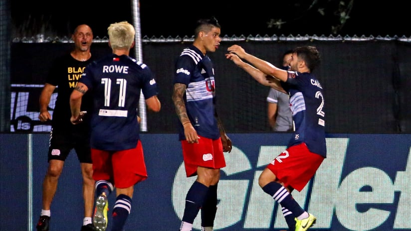 Gustavo Bou - New England Revolution - celebrate a goal at MLS is Back Tournament