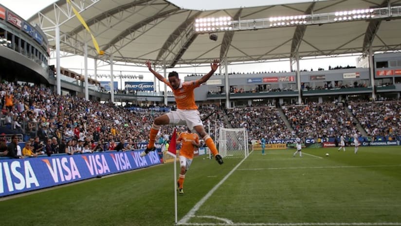 Calen Carr celebrates his goal in MLS Cup