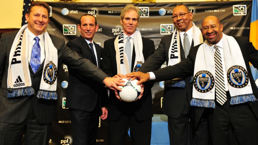Garber, Philadelphia Union and government officials, 2012 MLS All-Star Game announcement