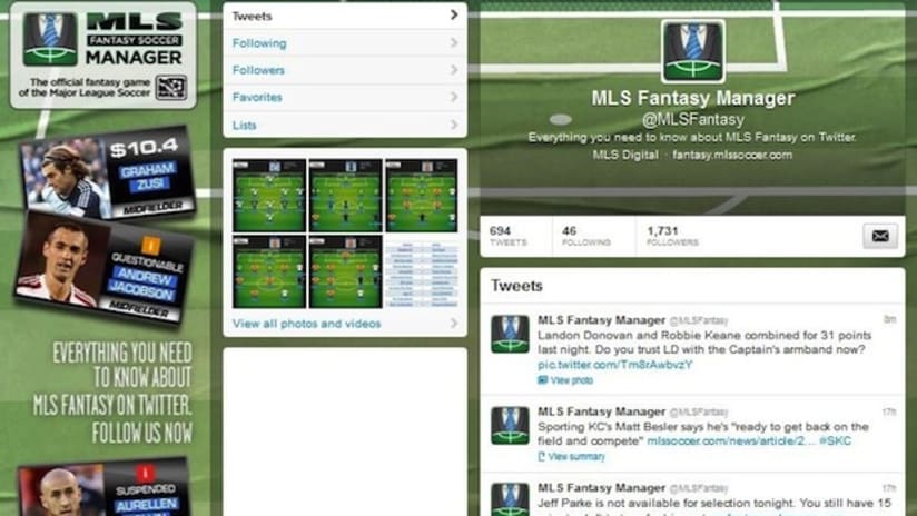 MLS Fantasy Twitter screenshot