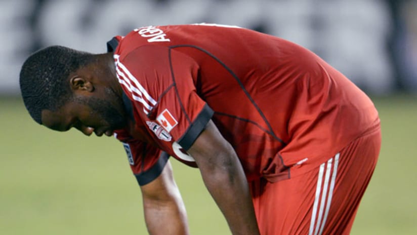 Toronto FC defender Gale Agbossoumonde is disappointed