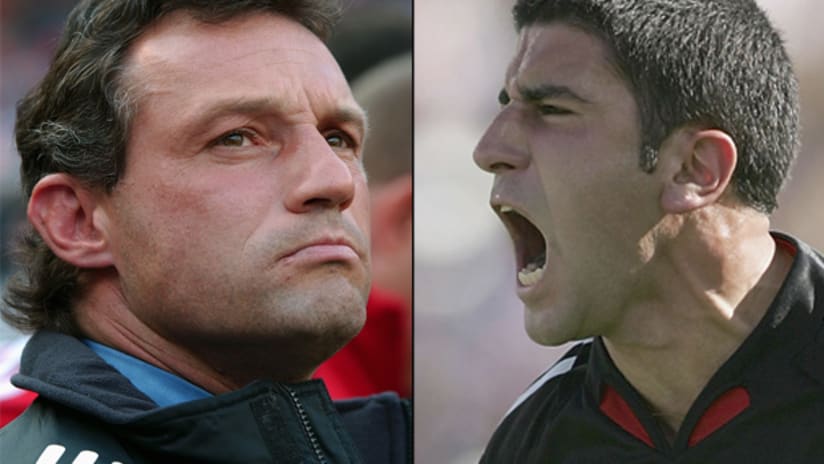 Peter Nowak (left) and Alecko Eskandarian in 2004 with D.C. United.