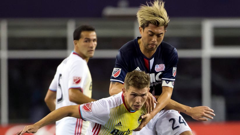 Wil Trapp, Lee Nguyen - Columbus Crew SC, New England Revolution - Close up