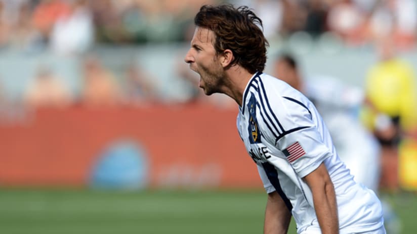 Mike Magee celebrates a hattrick vs Chicago Fire (March 3, 2013)
