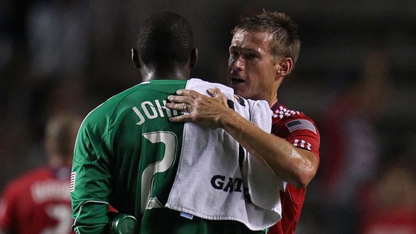 Brian McBride (right) praised rookie Sean Johnson's performance in a 1-0 win on Tuesday.