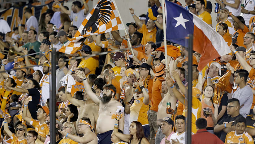 Houston Dynamo supporters at BBVA Compass Stadium, 2015