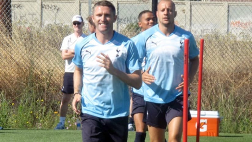 Robbie Keane training with Spurs ahead of last summer's friendly in San Jose.