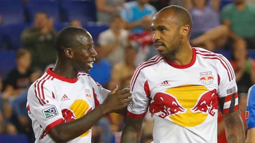 New York Red Bulls forwards Thierry Henry and Bradley Wright-Phillips